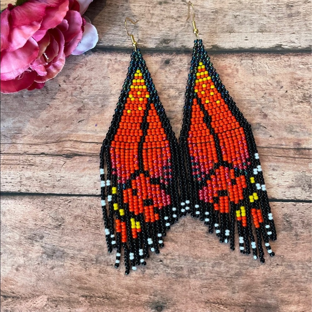 Monarch butterfly beaded Earring